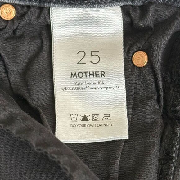 Mother Jeans Black The Mid Rise Dazzler Ankle Step Fray Lighting Up Lanterns - W - Picture 9 of 12